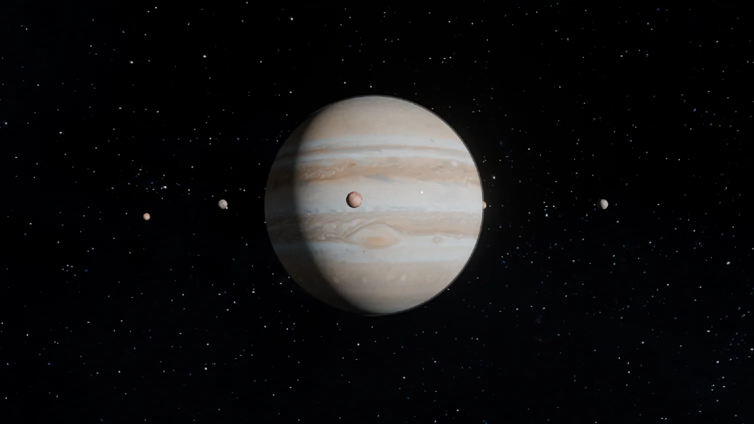 Jupiter et les lunes galiléennes