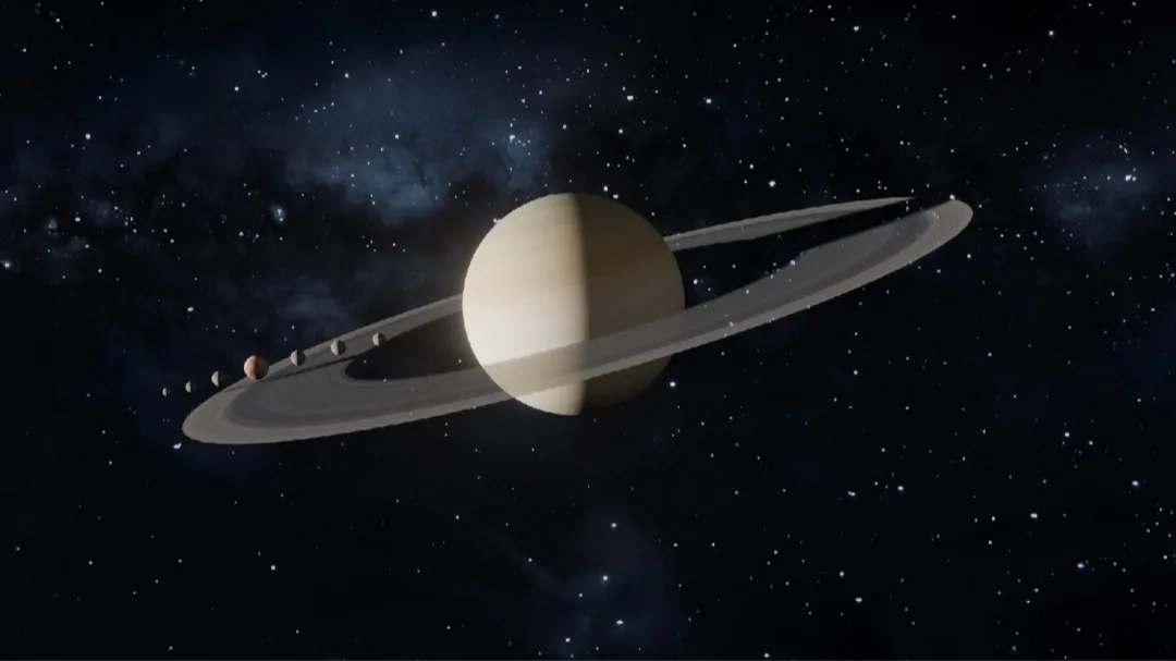 Les lunes de Saturne , Saturne